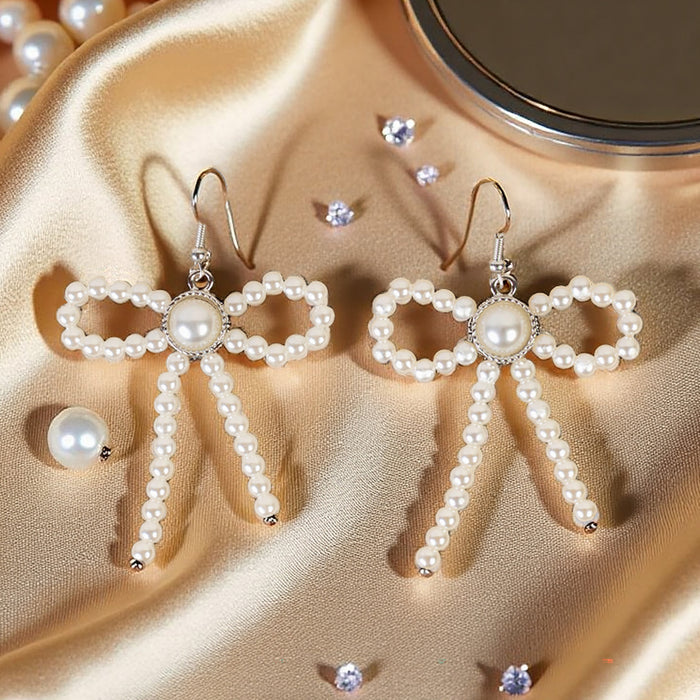 93427 - Pearl Bow Earrings - Pearl