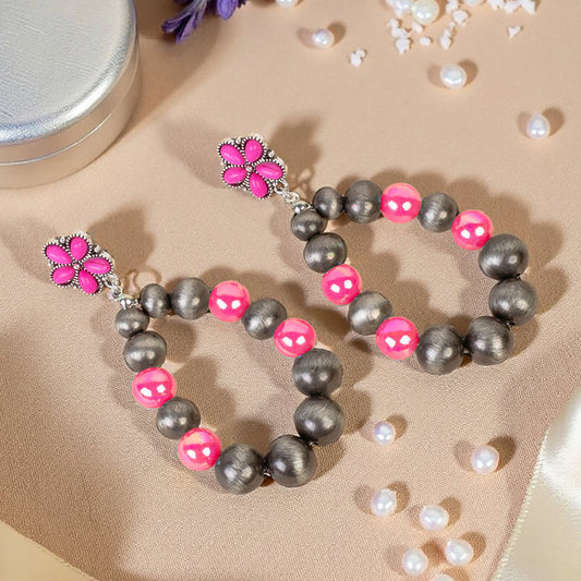 93483 - Squash Blossom Earrings - Fuchsia