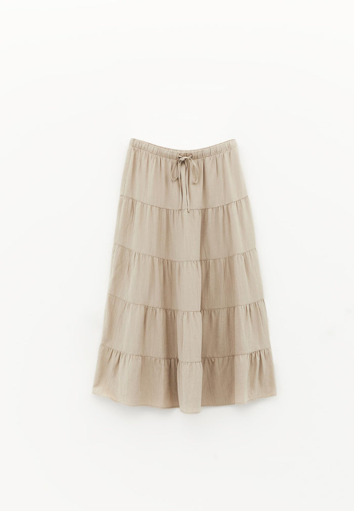 A-Line Midi Skirt - FEATHER GRAY