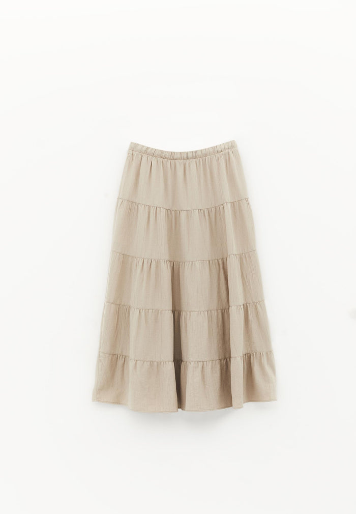 A-Line Midi Skirt - FEATHER GRAY
