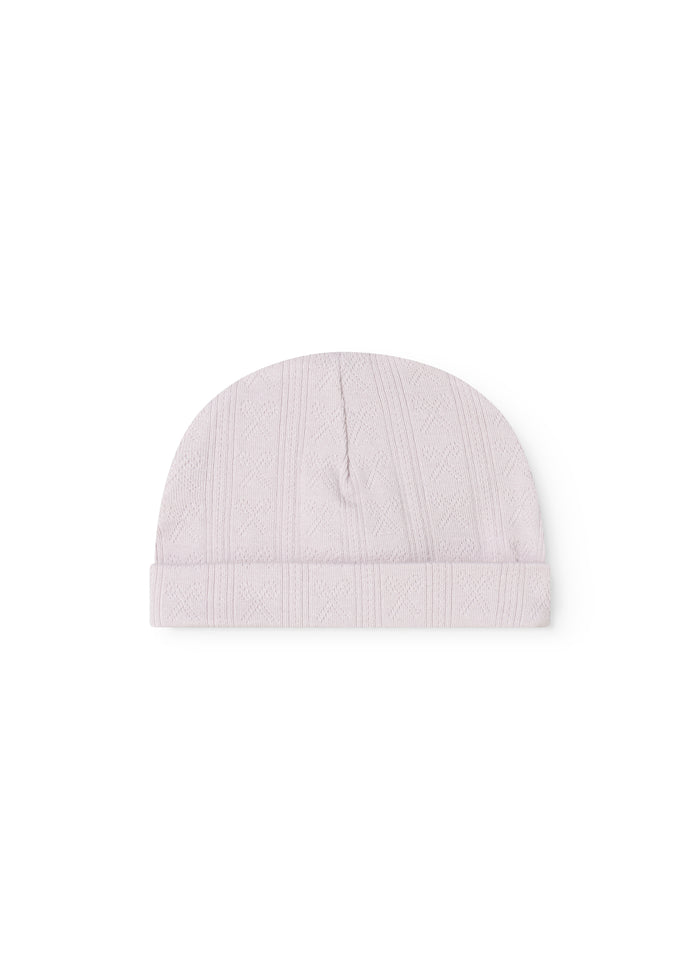 Aiko baby hue in bright violet with ribbed edge and vertical pattern line on the top part.