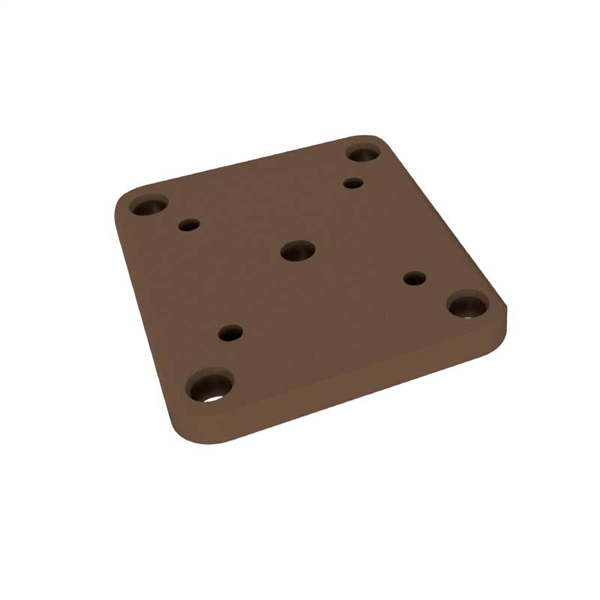 Alumawood Terrain Colour 65x65mm post base plate set POWDER COATED ALUMINIUM - Image 1