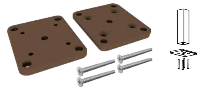 Alumawood Terrain Colour 65x65mm post base plate set POWDER COATED ALUMINIUM - Image 2