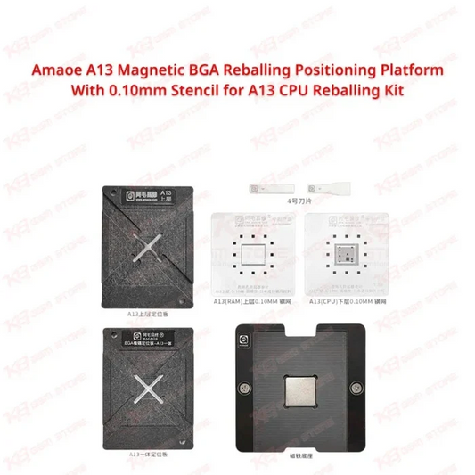 Amaoe A13 Magnetic BGA Reballing Positioning Platform With 0.10mm Stencil for A13 CPU Reballing Kit