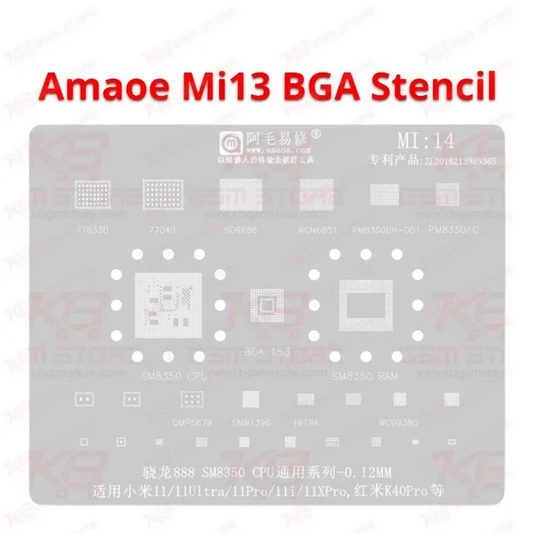 Amaoe Mi14 BGA Reballing Stencil
