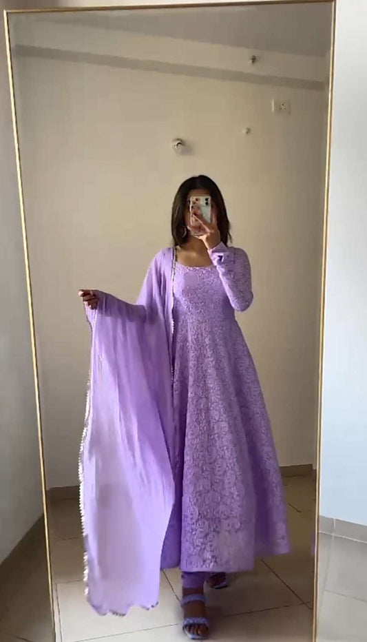 purple anarkali kurti image