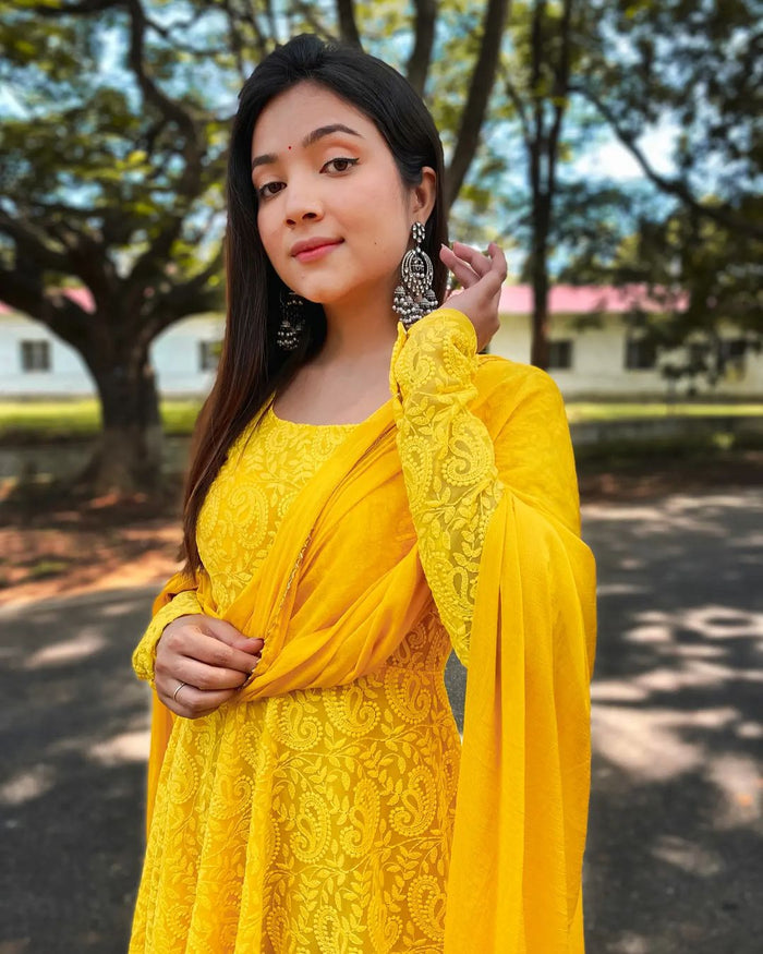 Anarkali Yellow