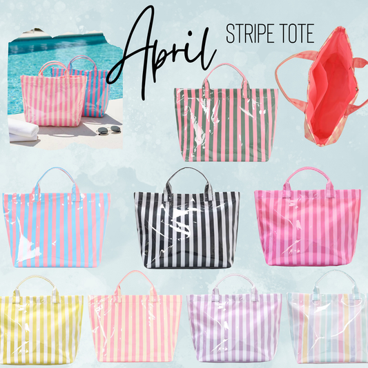 April Vinyl Tote Bag - Stripes