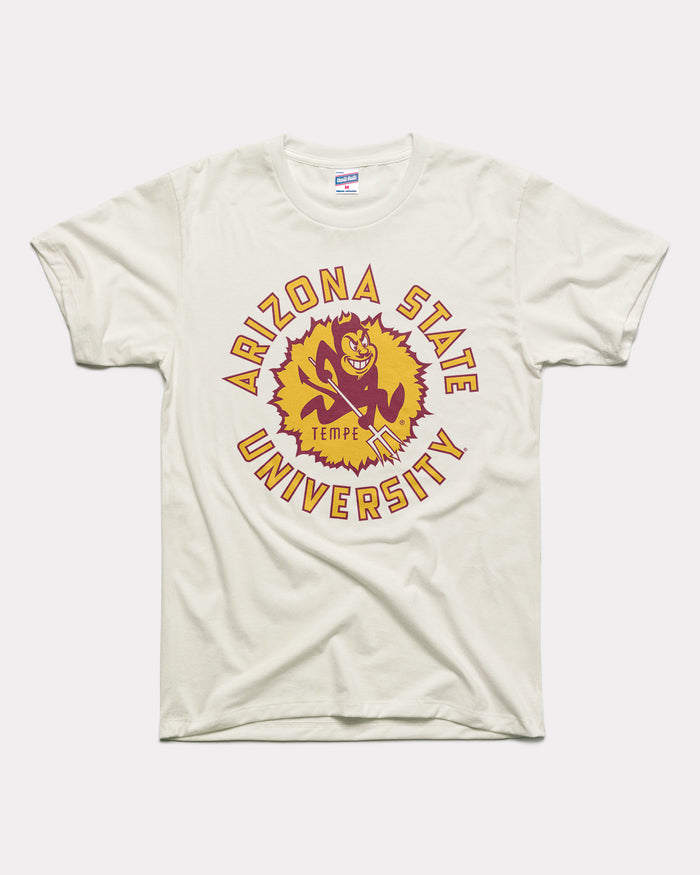 White Arizona State University Sunburst Vintage T-Shirt