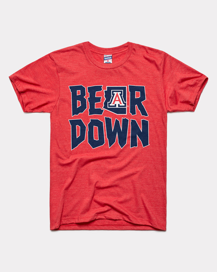 Red Arizona Wildcats Bear Down Vintage T-Shirt