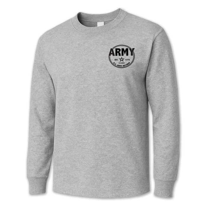 Army Retired Left Chest Long Sleeve T-Shirt