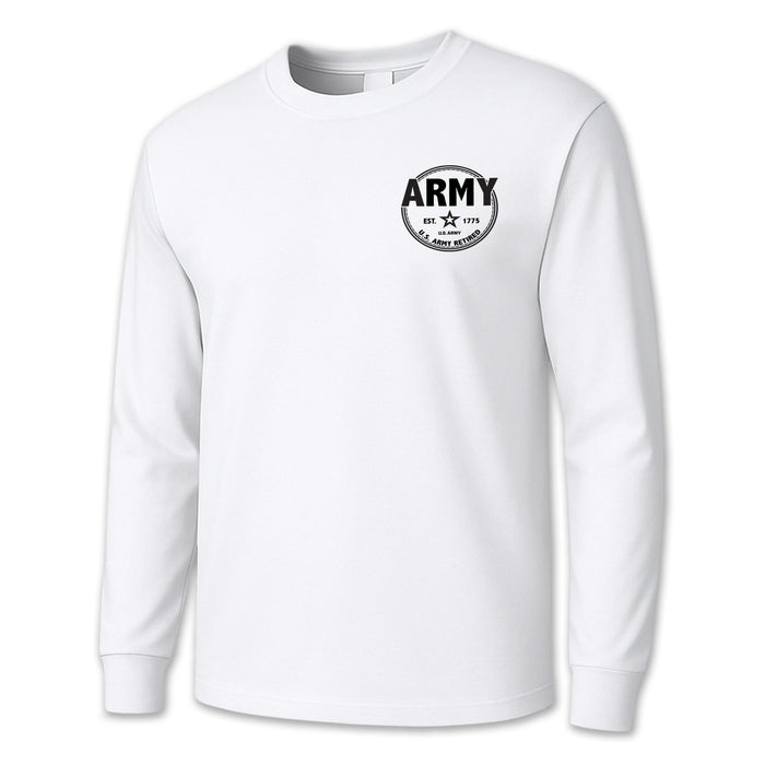 Army Retired Left Chest Long Sleeve T-Shirt