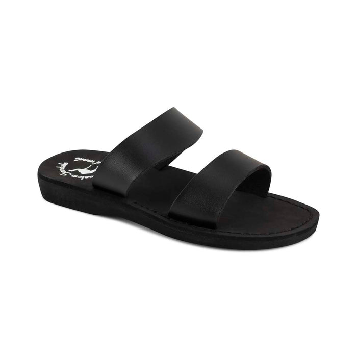 Aviv - Vegan Leather Sandal | Black front view