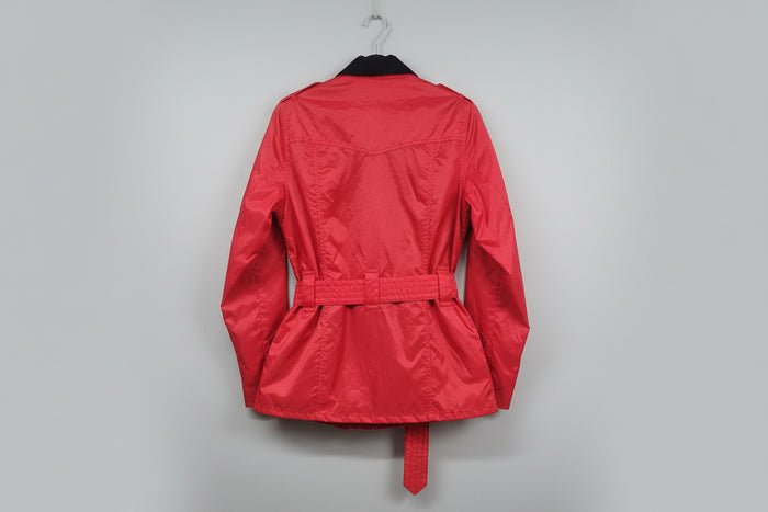 Barbour Red International Rainbow Jacket UK 10 EU 38 Belted