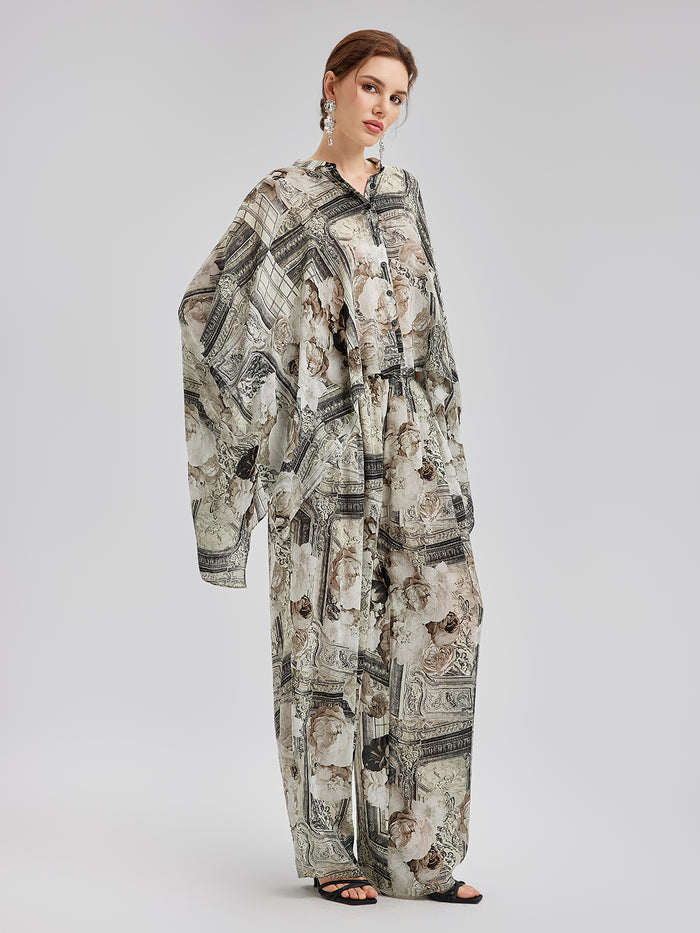 Baroque Print Cupro Resort Trousers