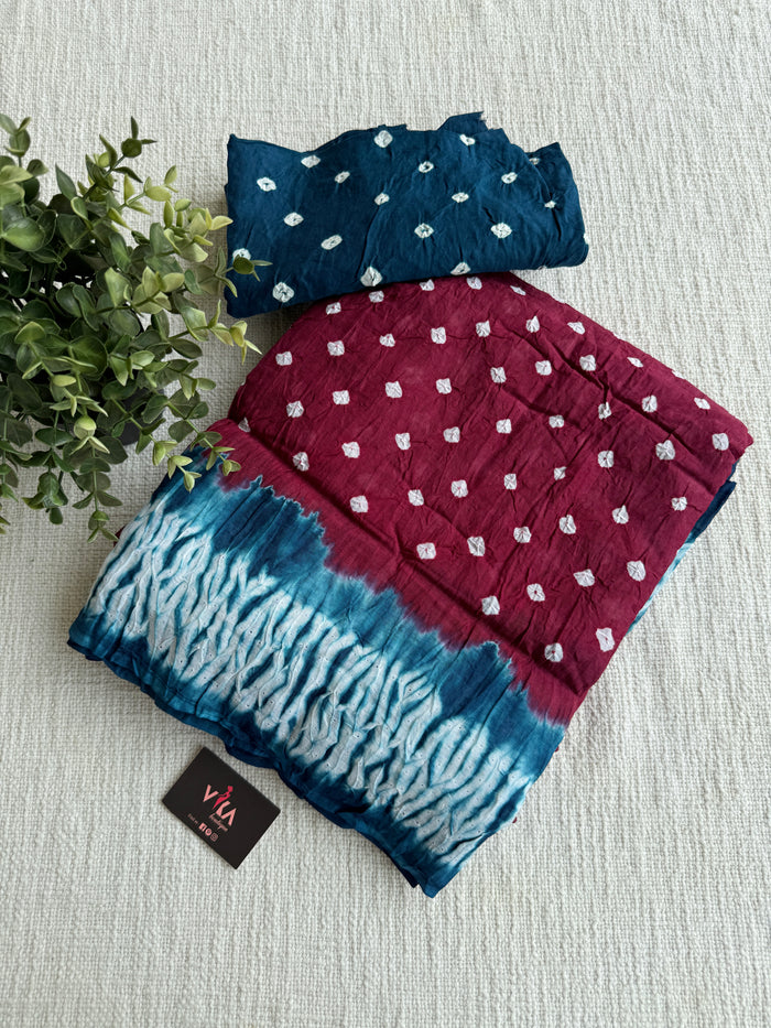 Bhandhej pure cotton saree