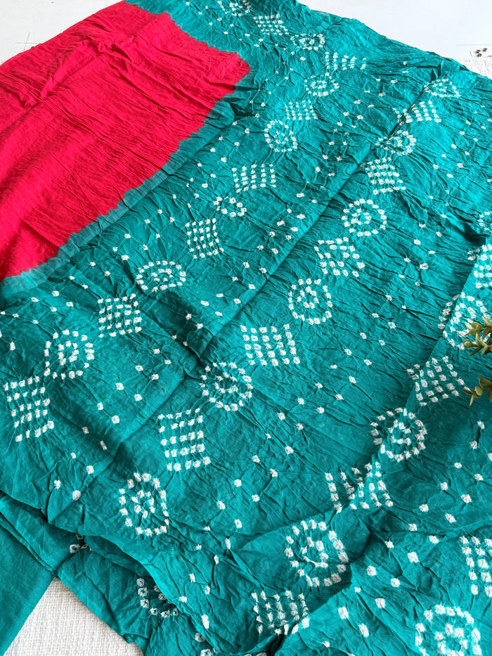 Bhandhej pure cotton saree