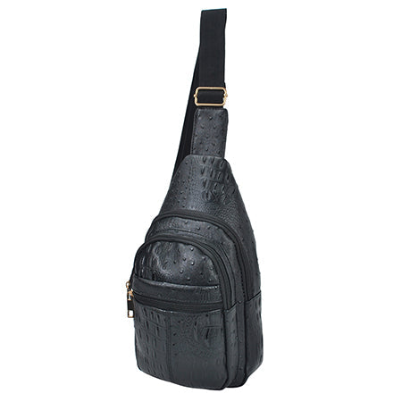 Black NGIL Textured Faux Leather Fashion Sling Bag