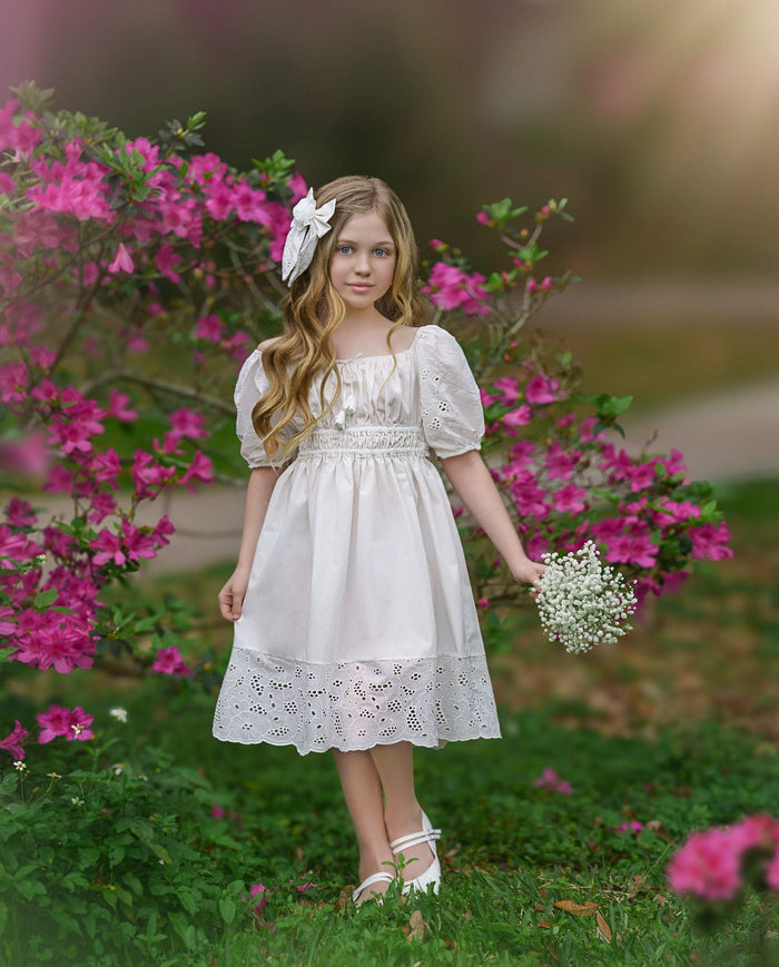 Blanca White Cotton Dress - Petite Maison Kids
