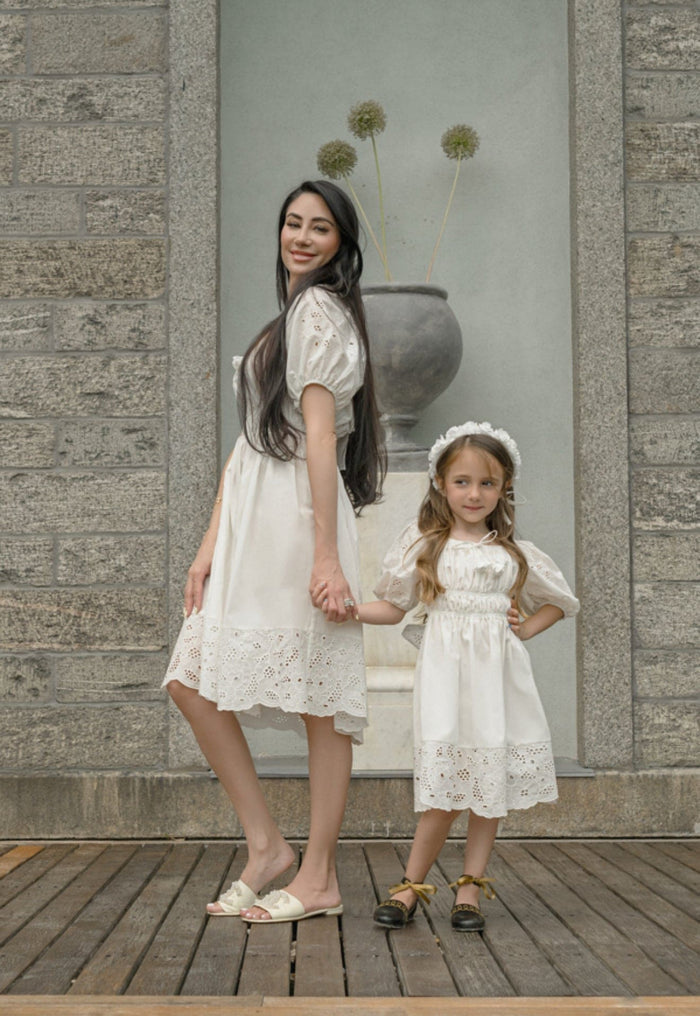 Blanca White Cotton Mom Dress - Petite Maison Kids