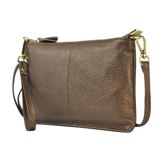 Bronze NGIL Genuine Leather Wristlet Crossbody Bag