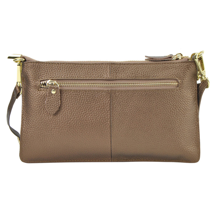 Bronze NGIL Genuine Leather Wristlet Crossbody Bag