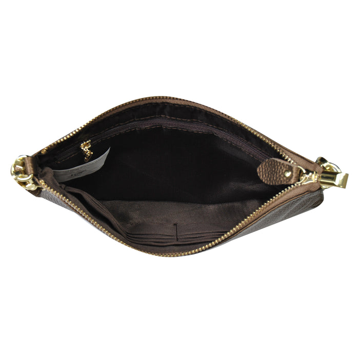 Bronze NGIL Genuine Leather Wristlet Crossbody Bag