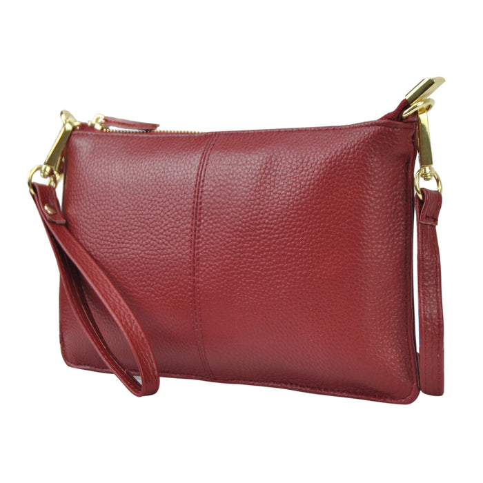 Burgundy NGIL Genuine Leather Wristlet Crossbody Bag