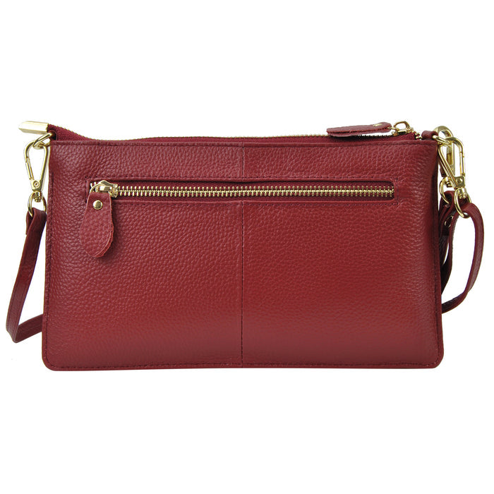 Burgundy NGIL Genuine Leather Wristlet Crossbody Bag