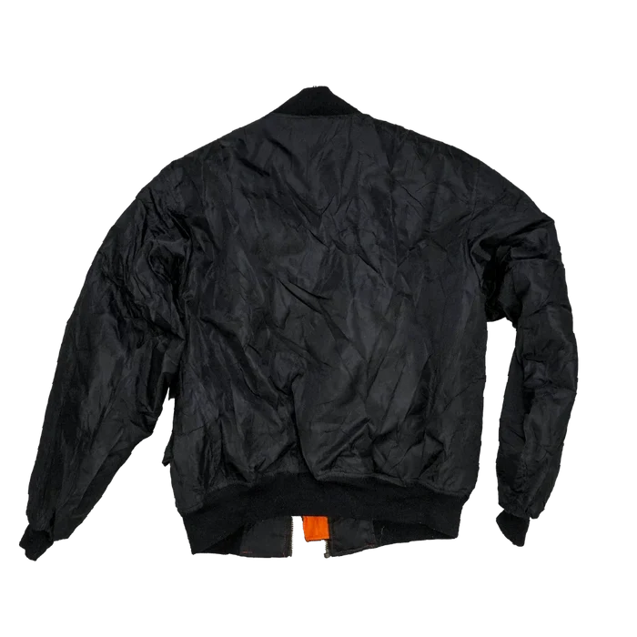 Burk's Bay Black MA-1 Flight Jacket - Large - Army & Outdoors - Flight Jackets