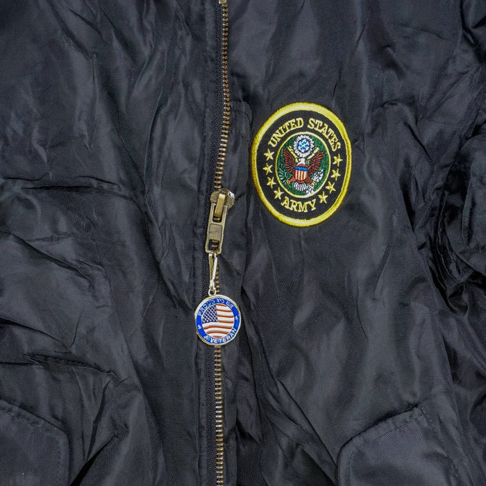 Burk's Bay Black MA-1 Flight Jacket - Large - Army & Outdoors - Flight Jackets