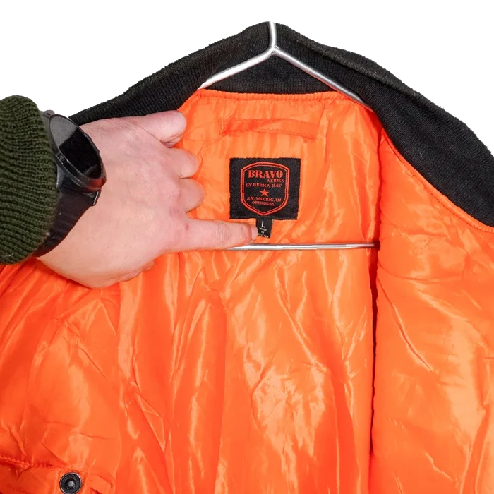 Burk's Bay Black MA-1 Flight Jacket - Large - Army & Outdoors - Flight Jackets
