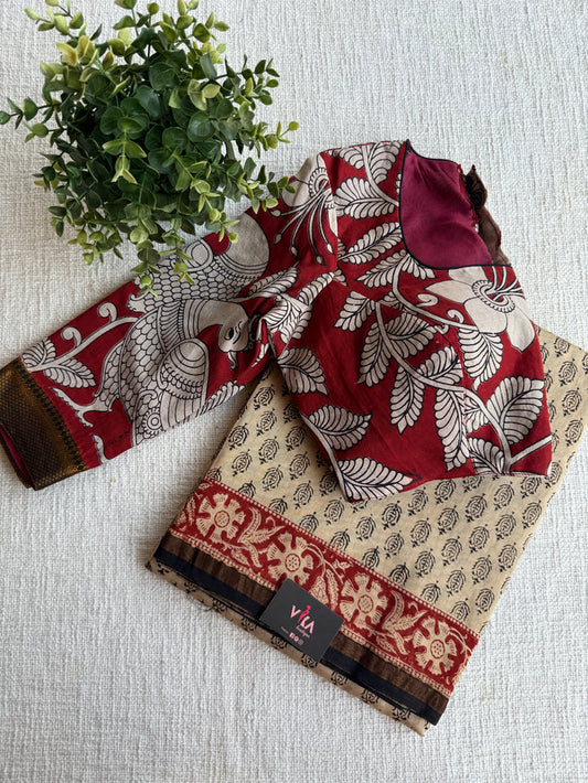 chanderi saree with Ready blouse - size 36