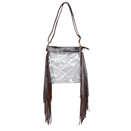 clear fringe bag, faux leather fringe purse, concert fringe bag, stadium approved clear bag, western clear bag, fringe stadium bag, festival clear purse, PVC clear fringe tote, clear bag with fringe, stadium concert purse, clear bag for events, western fringe crossbody, clear PVC shoulder bag, detachable strap clear bag, golden accent fringe bag, stylish clear concert bag, faux leather strap bag, stadium ready clear fringe bag, see through fringe bag, trendy clear fringe purse