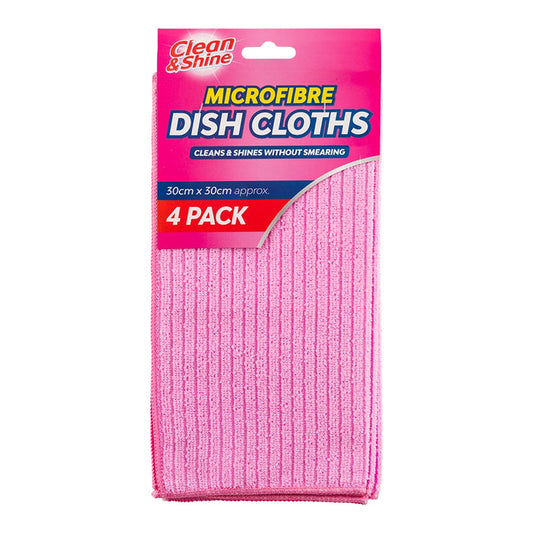 Clean & Shine - 4 Microfibre Cloths Pink 317435