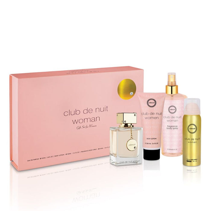 Club De Nuit by Armaf for Women 3.6 oz EDP 4pc Gift Set