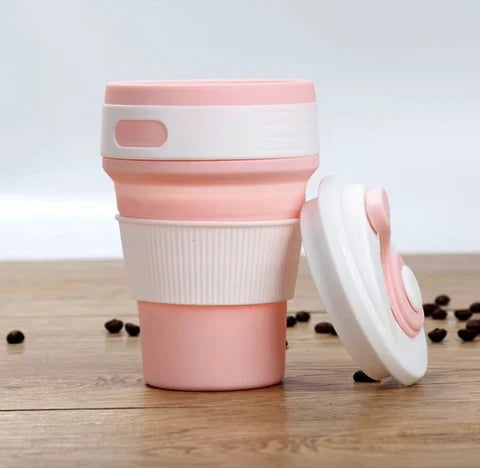 Collapsible Coffee Cup – Portable, Reusable Silicone Cup with Lid, Leakproof & BPA-Free Travel Mug