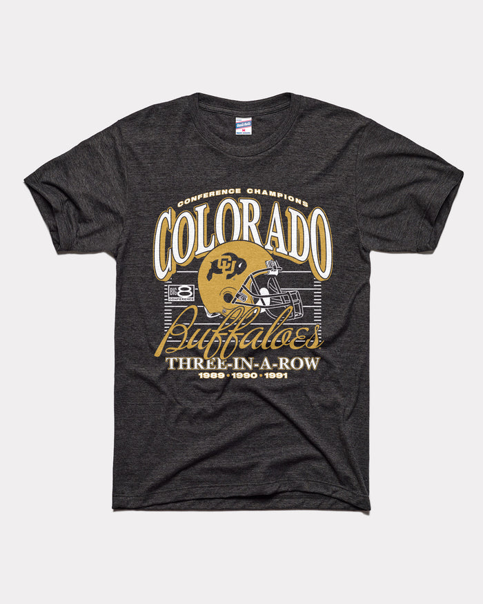 Black Colorado Buffaloes 3-Peat Champs Vintage T-Shirt
