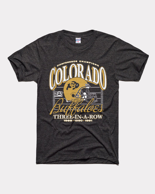 Black Colorado Buffaloes 3-Peat Champs Vintage T-Shirt