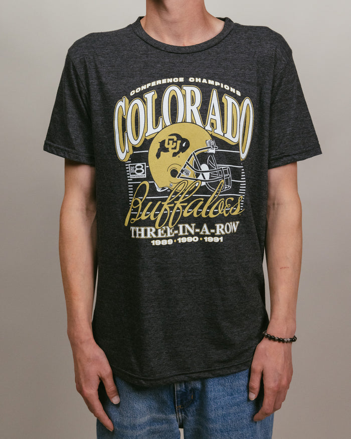 Colorado Buffaloes 3-Peat Champs Black T-Shirt Front