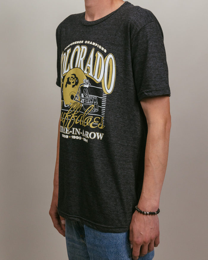 Colorado Buffaloes 3-Peat Champs Black T-Shirt Side