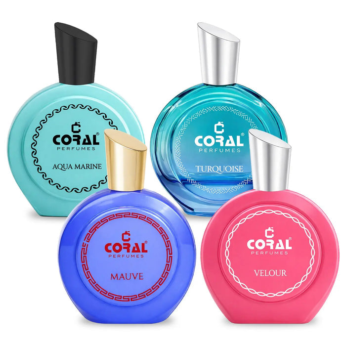 coral aquamarine velour mauve turquoise unisex edp collection 4 x 100ml
