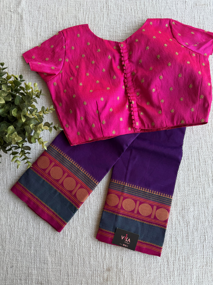 Cotton saree with Ready blouse - size 36