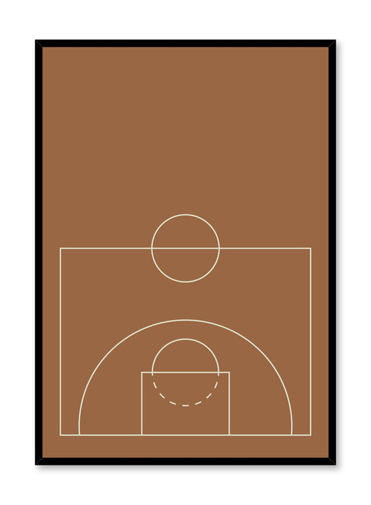 Minimalist design poster by Opposite Wall with Courtside abstract graphic design of basketball court