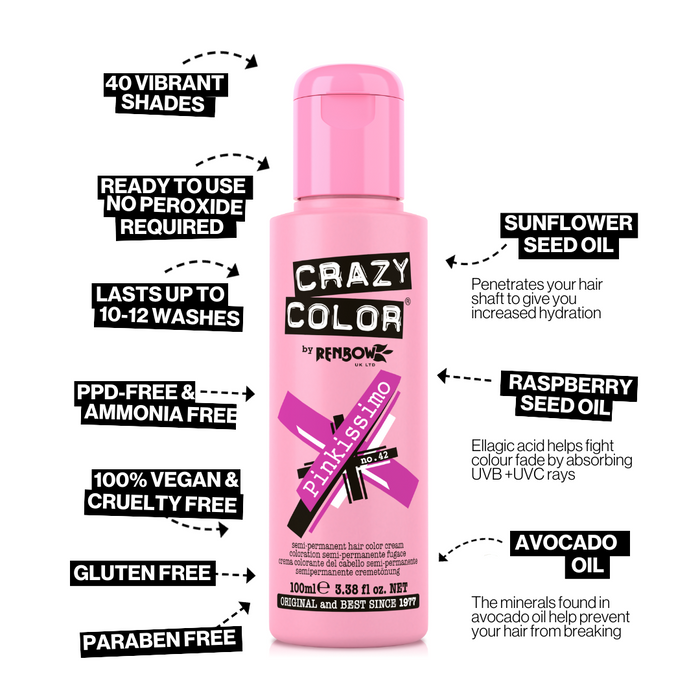 Crazy Color Hair Colour Creme 100ml - 42 Pinkissimo
