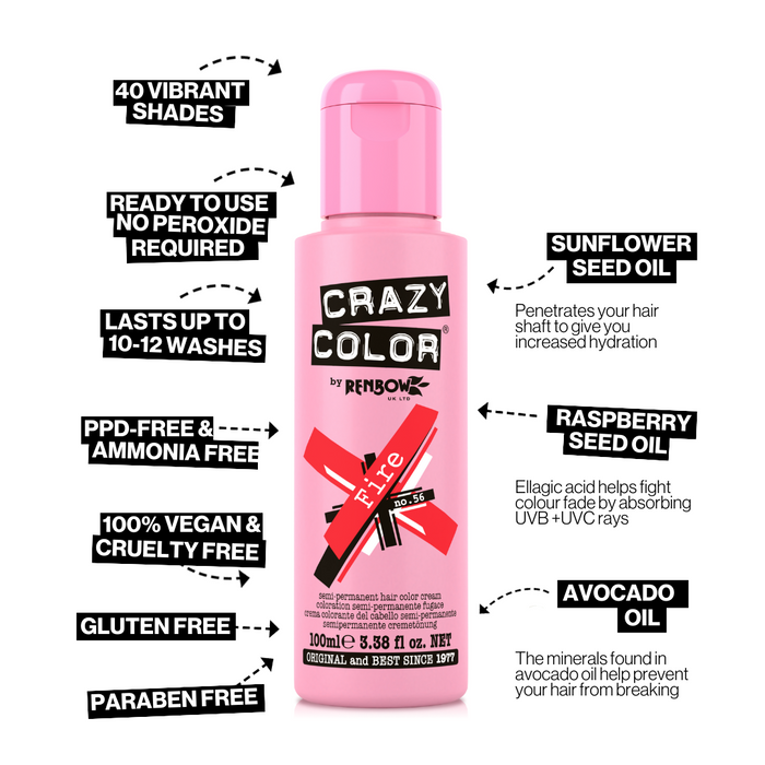 Crazy Color Hair Colour Creme 100ml - 56 Fire