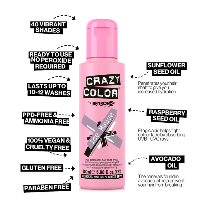 Crazy Color Hair Colour Creme 100ml - Ice Mauve