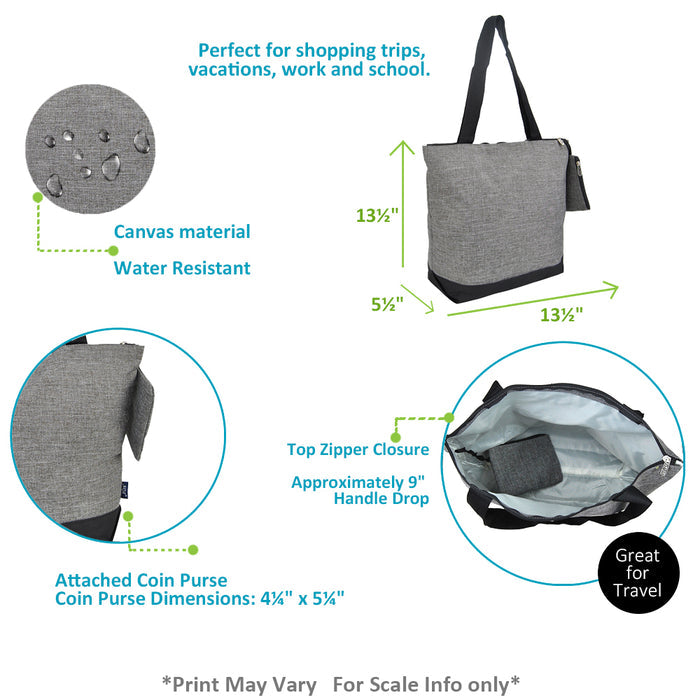 Crosshatch Gray NGIL Canvas Tote Bag