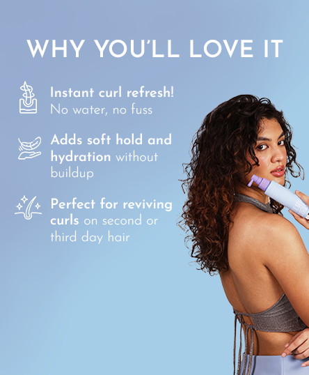 Three reasons of using Fix My Curls'  Curl Gelly Activator spray are highlighted in the image