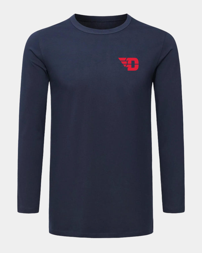 Dayton Slam Dunk Spectacle 2.0 Navy Long Sleeve T-Shirt Front